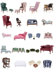 Dollhouse Sofa Furniture Model Miniature Double Sofa Miniature Chairs Doll Accessories New Diy Miniature Dollhouse