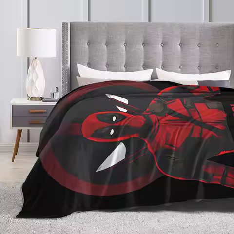 Comics Funny Superhero Movie Blankets Deadpool Fleece Awesome Warm Throw Blanket for Bedspread Autumn/Winter