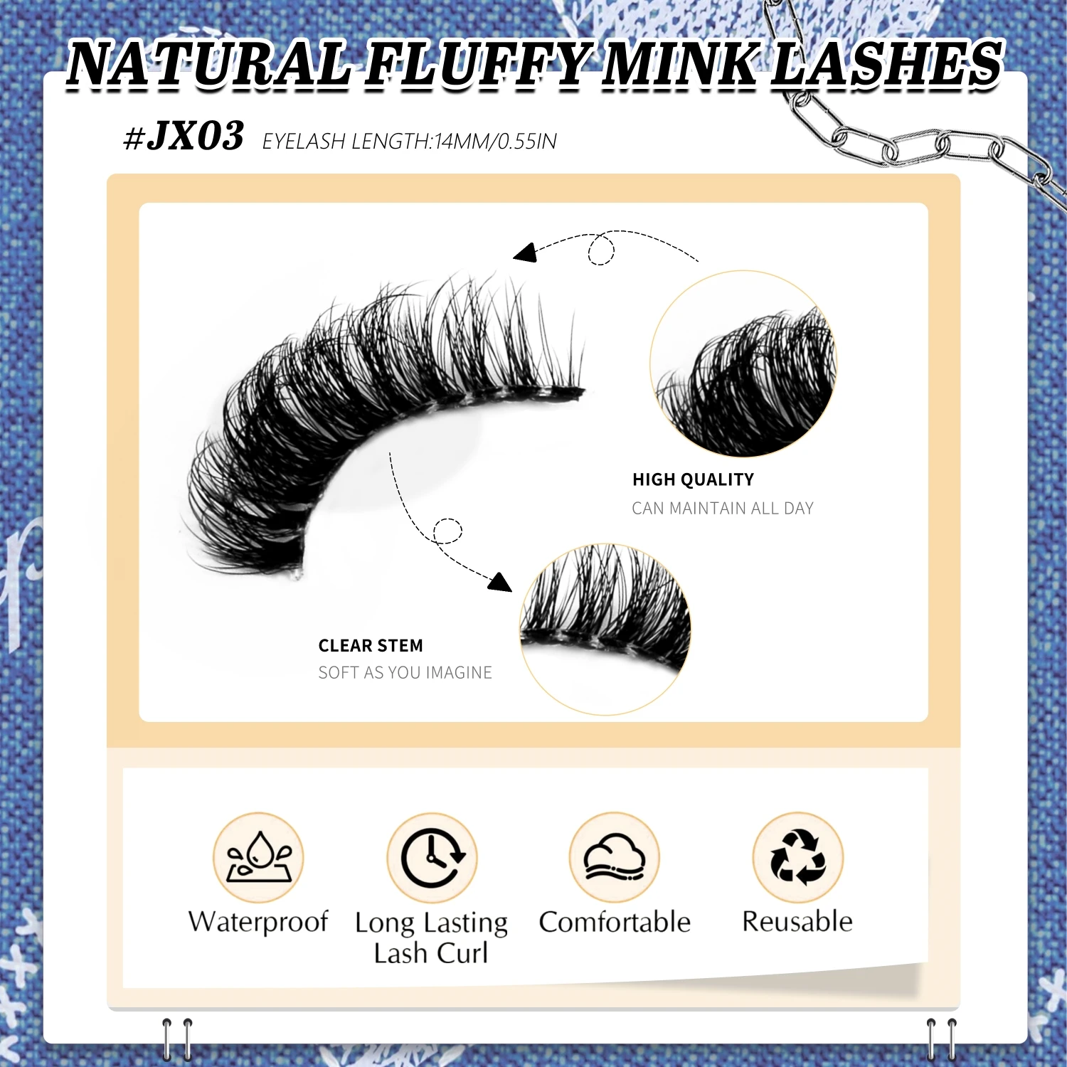 Veltrinay Plüsch Falsche Wimpern Weiche 3D Nerz Wimpern Klare Wimpern Band Vollstreifen Falsche Wimpern Gefälschte Wimpern Make-Up