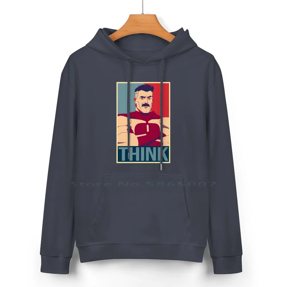 Omni-Man-Think Poster Pure Cotton Hoodie Sweater 24 Colors Omni Man Invincible Father Think Mark Meme Funny Hero Villain Geek