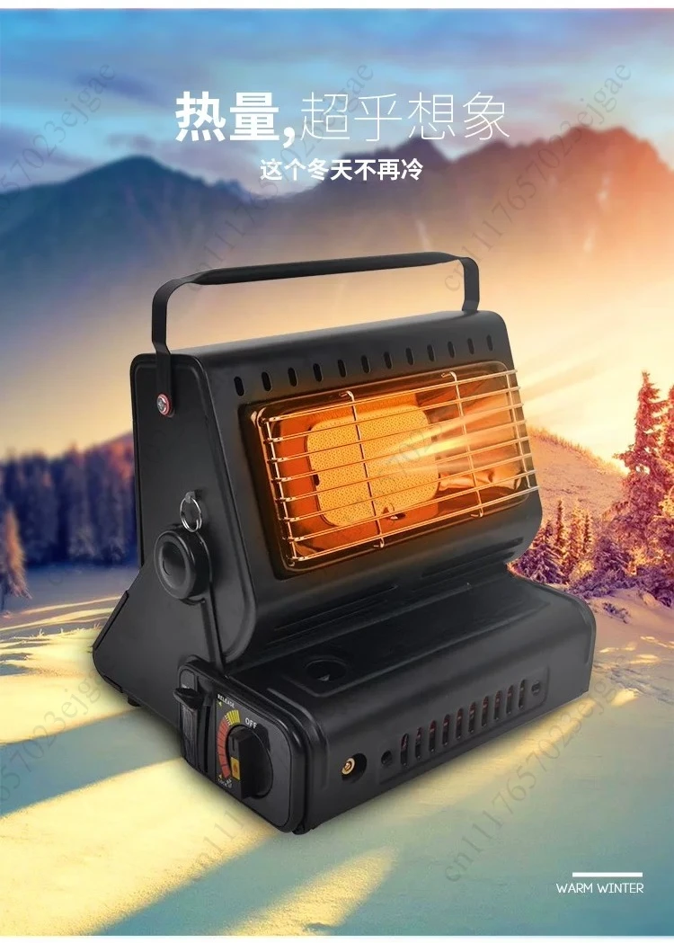 Portable gas heater, outdoor camping gas heater, indoor tent heater, camping and hiking stove with handle