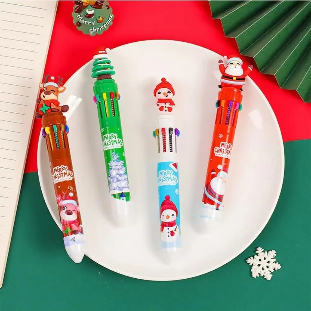 5-20 Pcs Christmas Cartoon Ten Color Pens for Children Birthday Christmas Carnival Party Gifts School Kindergarten Reward Pack