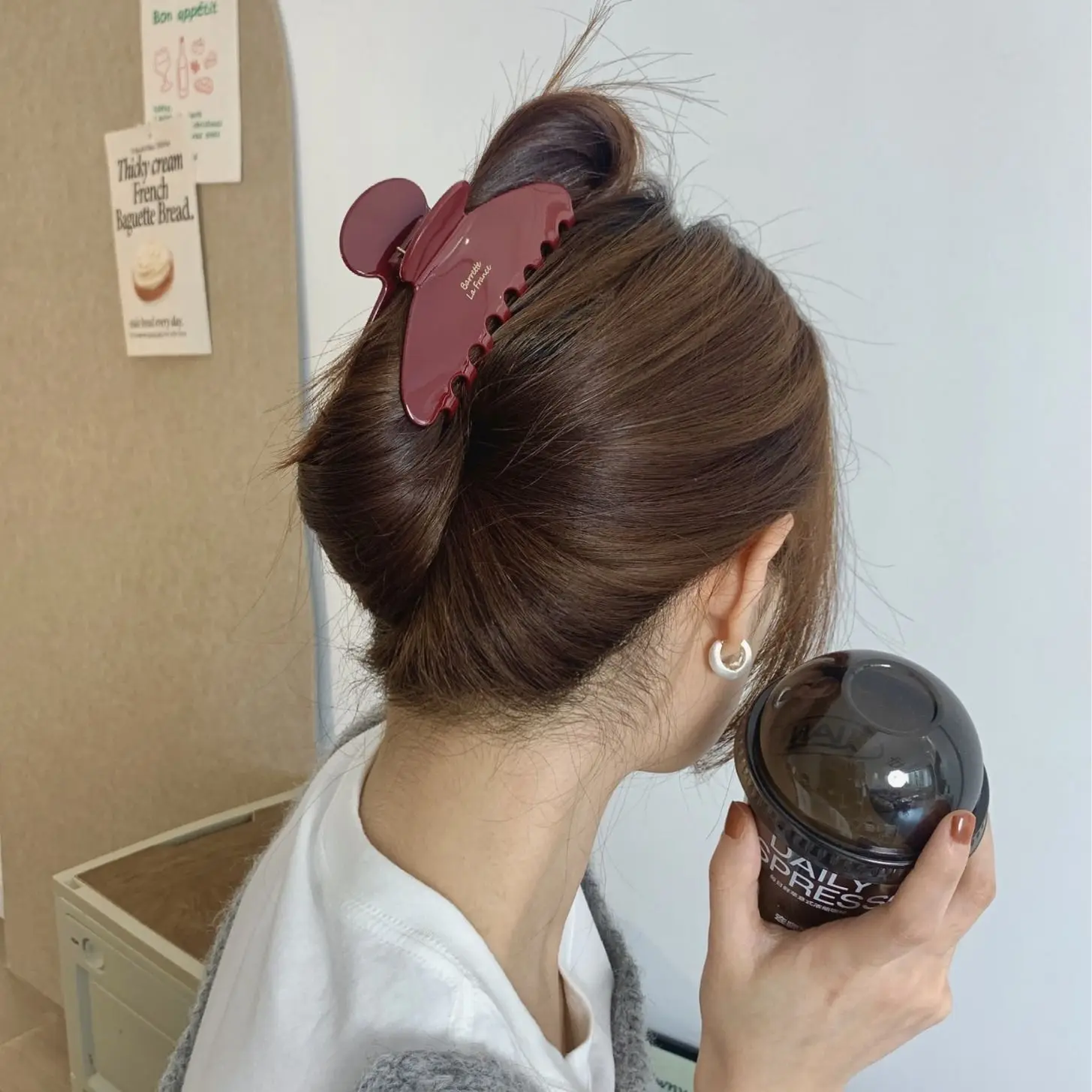 

Korean version of the gold standard new acetic acid grab clip femininity shark clip