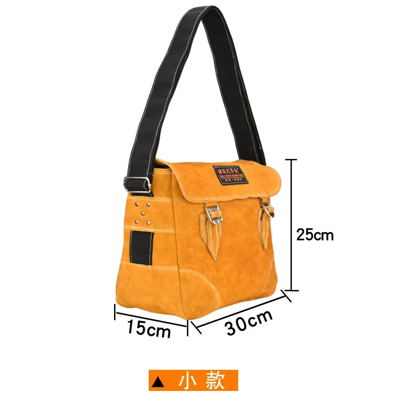 Tool Bag Construction Site Multi-functional Cowhide Woodworking Wear-resistant Repair Kit Single Shoulder Crossbody Bag