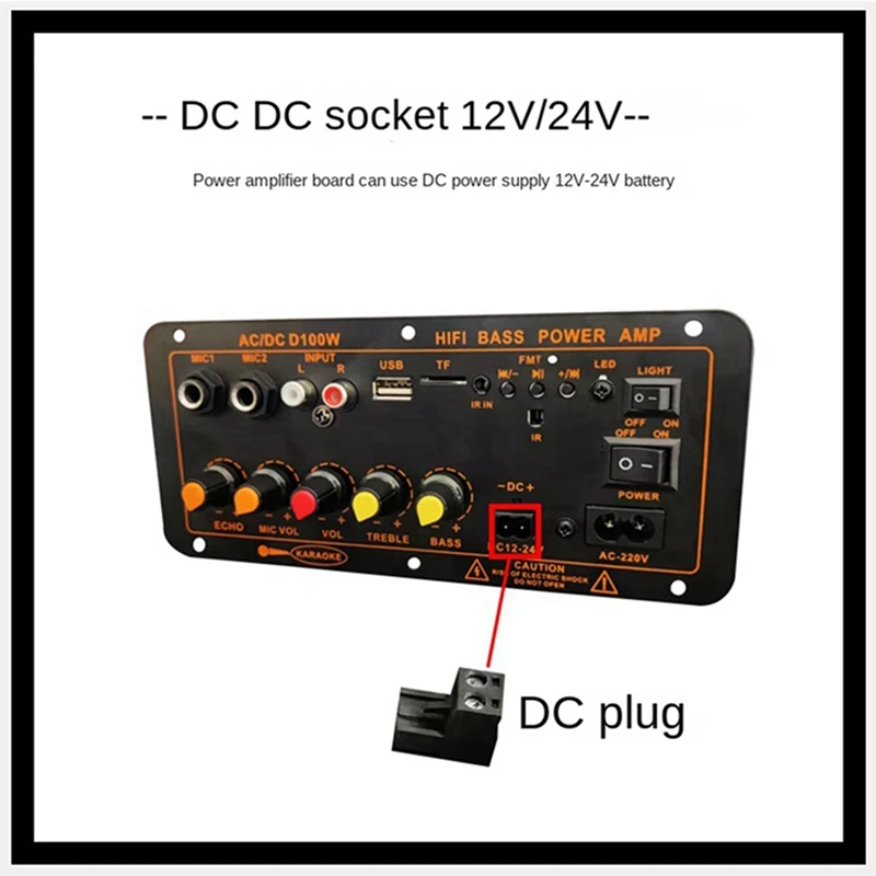 ไมโครโฟนสนับสนุนบอร์ดเครื่องขยายเสียงสูงสุด300W บอร์ดแอมป์บลูทูธ12V 24V 220V สำหรับเครื่องเสียงรถยนต์บ้าน