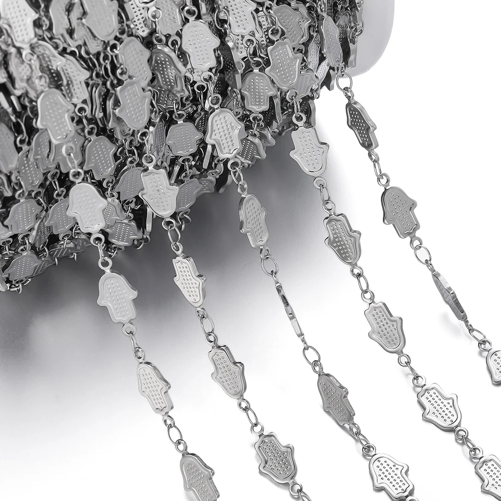 1m roestvrijstalen handgemaakte ketting reliëf ster maan hartvormige schakelkettingen voor doe-het-zelf armband taille ketting sieraden maken ketting