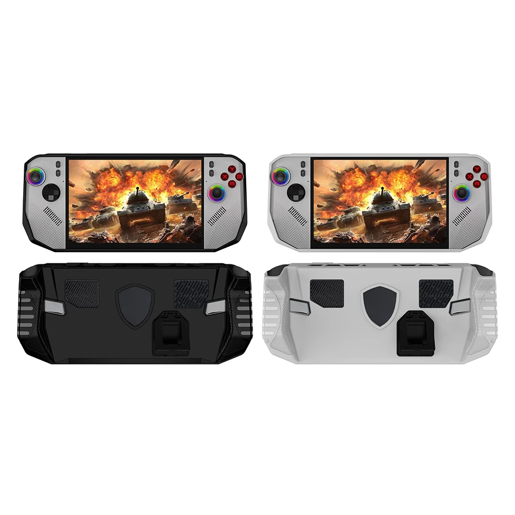 حافظة قابلة للإرساء من مادة البولي يوريثان غطاء مقبض مقاوم للصدمات غطاء حماية مضاد للانزلاق مع مبطن مريح لـ MSI CLAW 8 Ryzen Edition 2025