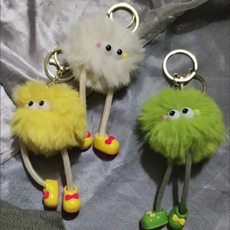 ألعاب من القطيفة لطيف قضاعة الأرنب الفراء سيقان طويلة كرات الفحم الصغيرة سلاسل المفاتيح سيارة أفخم حقائب الظهر زينة معلقة الهدايا اللعب