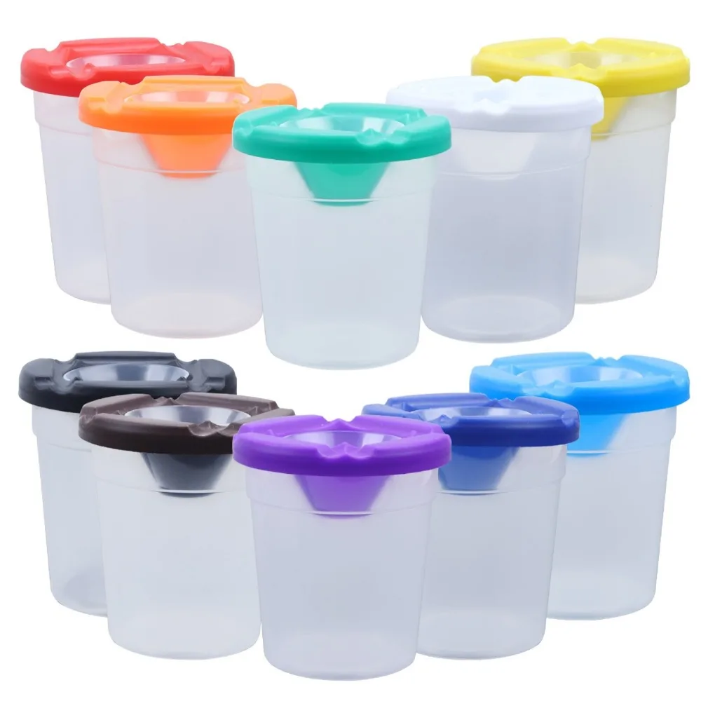 1pc Art Painting Pen Washing Cylinder, Multi-Functional Leak-Proof Color Mixing Cup,Portable Paint Pen Washing Cup,Anti-Spilling