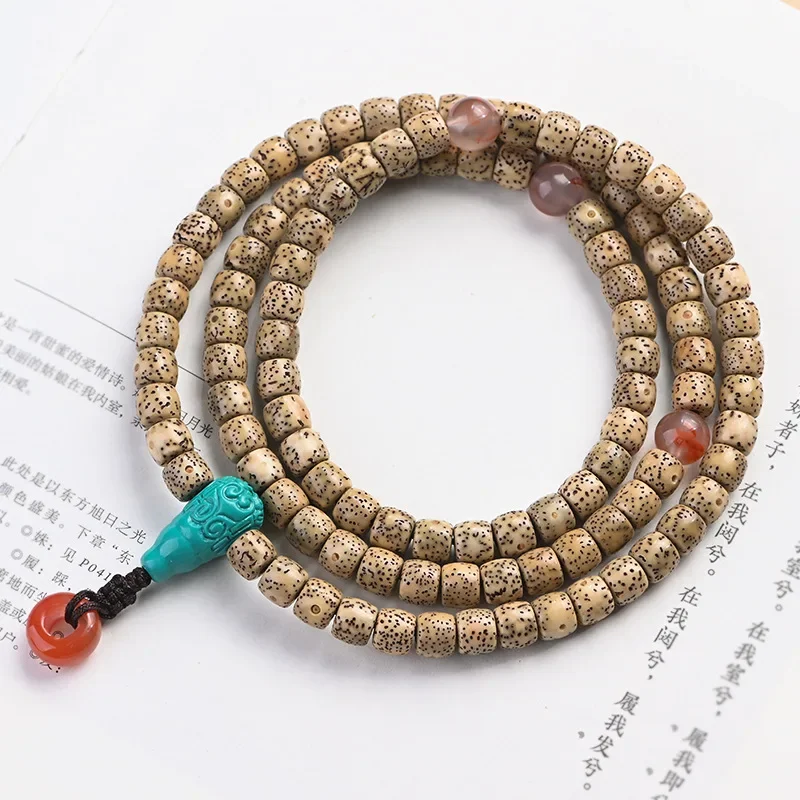 Hainan Xingyue Bodhi Seed 108 Buddha beads hand string straight cut bucket beads wind stationery Bracelet male and female