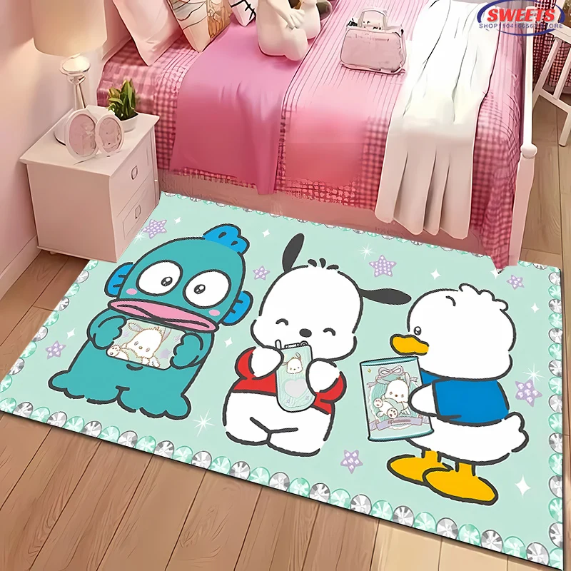 Sanrio Ahiruno Pekkle 3D HD Cartoon Area Carpet,Rug for Living Room Tapete for Bedroom Sofa Doormat Decor,Kid Non-slip Floor Mat