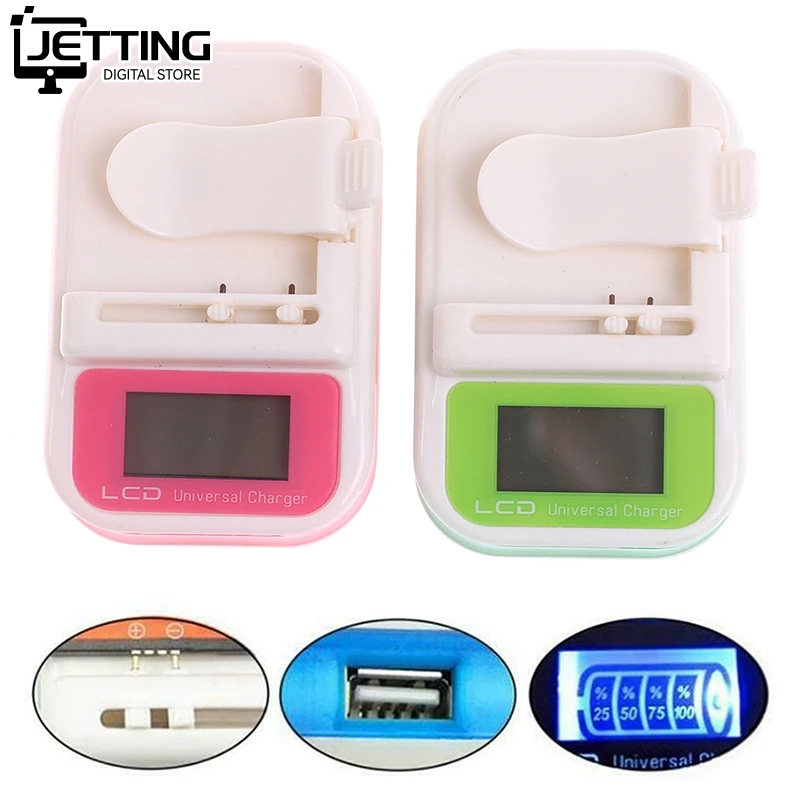 USB Universal Battery Charger LCD Indicator Screen US Plug For Cell Phones USB Charger For Samsung Battery Charger + Tracking