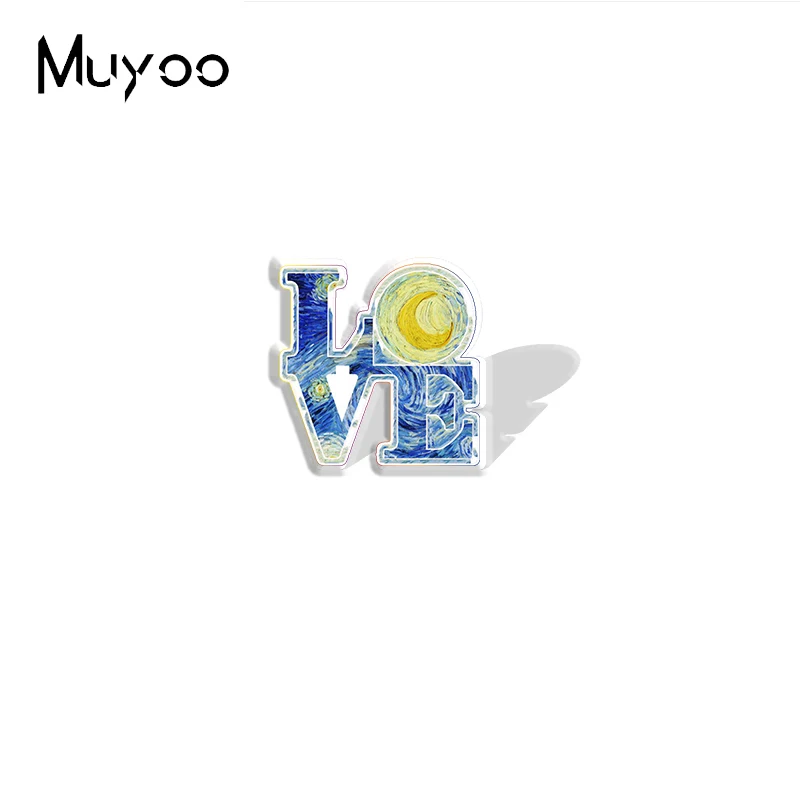 2025 وصول جديد فان جوخ اللوحة الأشياء الايبوكسي الحرفية مجوهرات الاكريليك التلبيب دبابيس #2