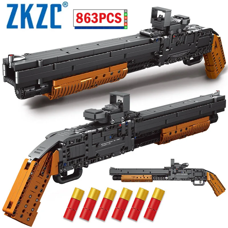 ZKZC WW2 Military Weapon Shotgun Sniper Rifle Assault Rifle Building Block City Police Pistol Brick Children Toys Gifts