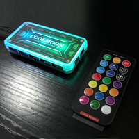 COOLMOON RGB Remote Controller DC12V 5A LED Color Intelligent Fan Controller w/10 pcs 6pin fan port 2 pcs 4pin light bar port