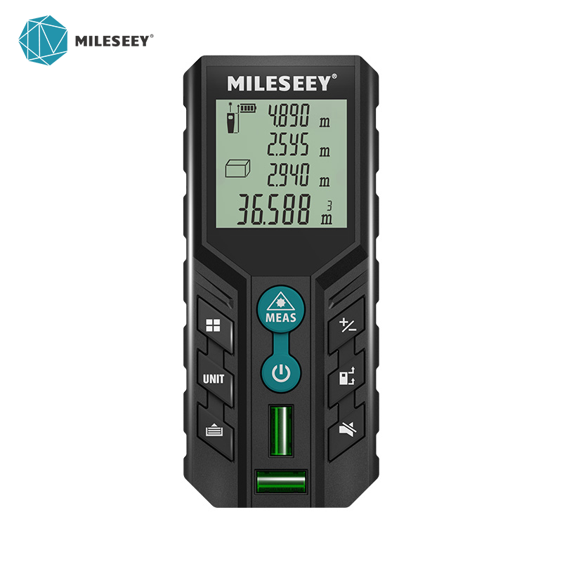  Mileseey D2 Laser Distance Meter,40m/120m Rangefinder,Rechargeable Angle Optional, Ft/M Unit, With Leveling Bubble Measure Tools 