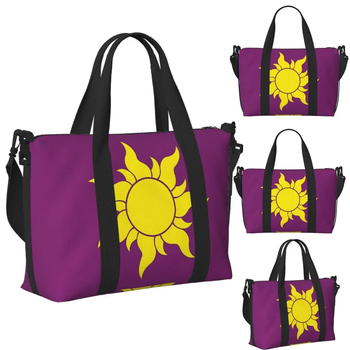 

Custom Rapunzel Sun Beach Travel Bag Large Capacity Tote Bags for Gym Sport Women Shopping Duffle Shoulder Bag