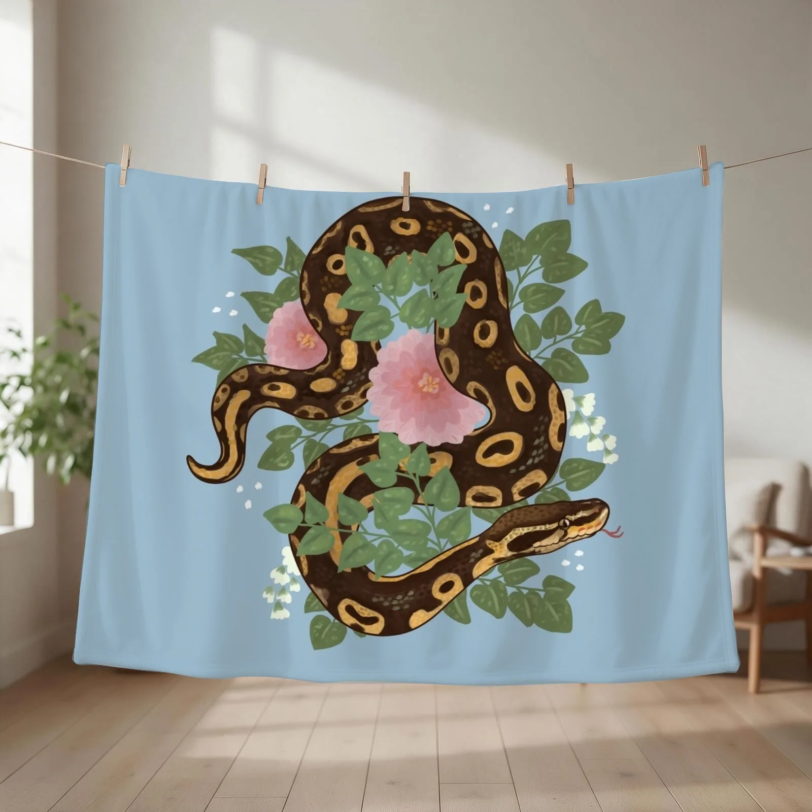 Kit the Ball Python Throw Blanket couch cozy soft plush fuzzy picnic outdoor blanket