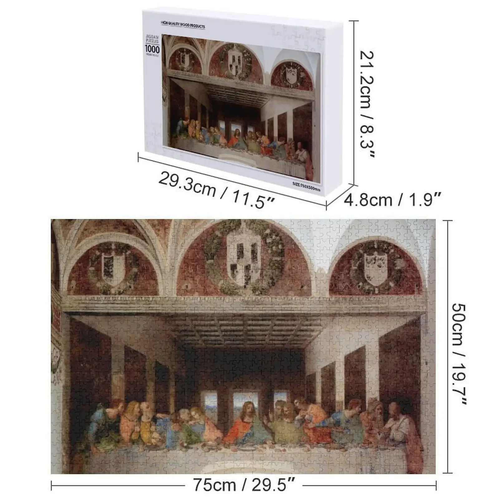 Perjamuan Terakhir Oleh Leonardo Da Vinci Jigsaw Puzzle Mainan Balita Kustom Dengan Foto Puzzle Nama Kayu yang Dipersonalisasi untuk Anak-anak