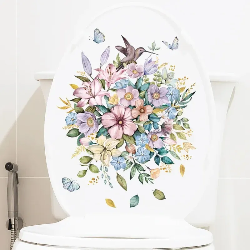 1pc Duo Toilet Decoration Painting, Toilet Toilet Lid Sticker, Toilet Mat, Toilet Decal, Daisy Wall Sticker, Small Flower Stic