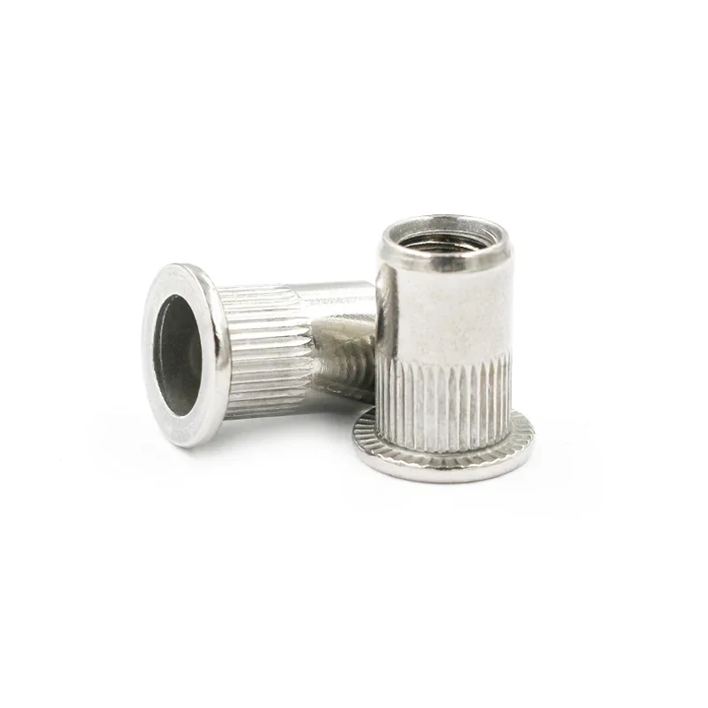 5/10/20pcs Stainless Steel Rivet Nut M3 M4 M5 M6 M8 M10 M12 Knurled Nut Rivnut Flat Head Threaded Rivet Insert Nutsert Cap