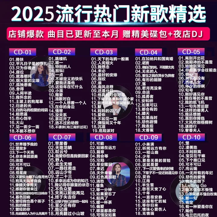 2025 مميز، أغاني شعبية جديدة، موسيقى السيارة، أفضل الأغاني 10CD