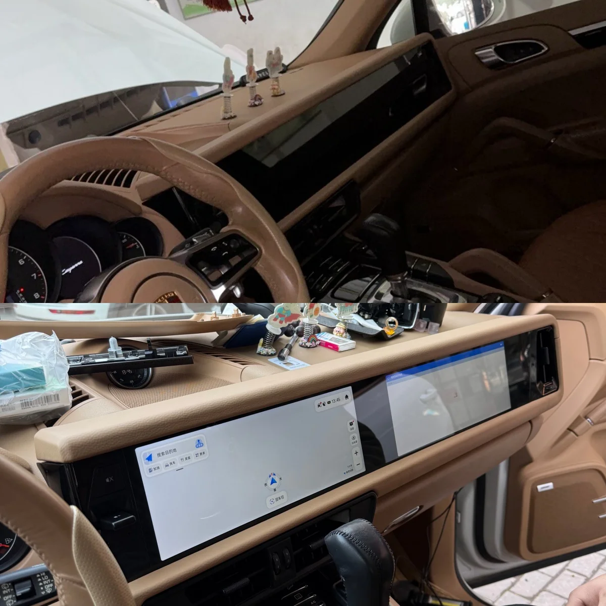 Upgraded RHD For Porsche Cayenne 2008 ~ 2023 Interactive Multimedia Video Player 12.3+12.3Inch Dual Screen Android15 Carplay HU