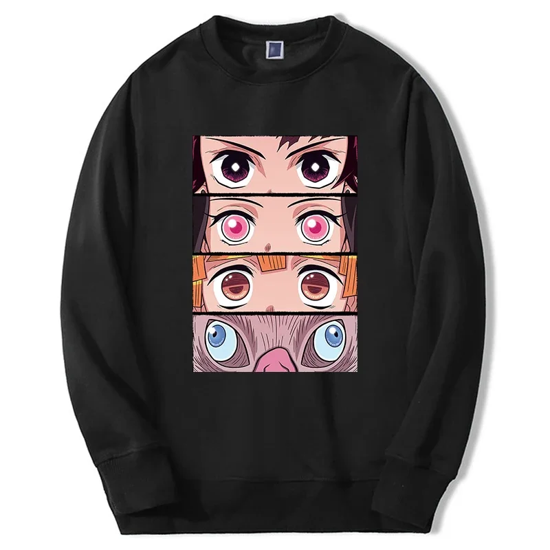 anime hoodie men/women tanjiru manga kimaki no Yaiba graphic sweatshirt oversize round neck streetwear sportswear