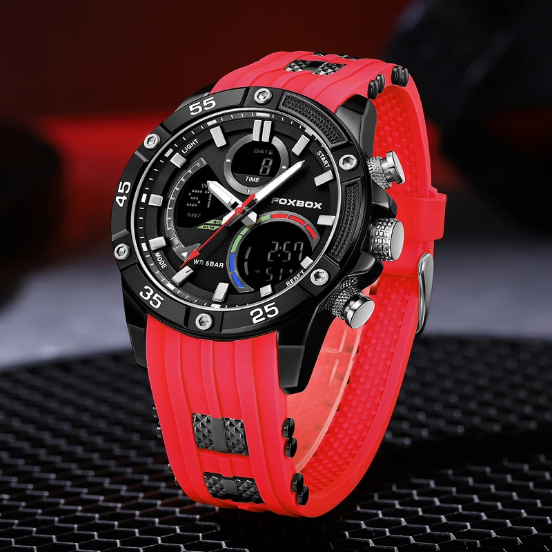 LIGE Men Watches Brand Luxury Silicone Strap Waterproof Sport Digital Chronograph Military Watch Men Clock Relogio Masculino+Box