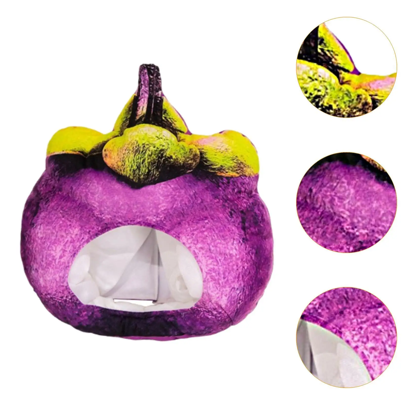 หมวกผลไม้ตลก หมวกขนนุ่มน่ารัก รูปทรงมังคุด หมวกการ์ตูน สำหรับผู้ใหญ่ คอสเพลย์ ของเล่นแปลกใหม่ อุปกรณ์ประกอบฉากถ่ายรูปสำหรับงานปาร์ตี้