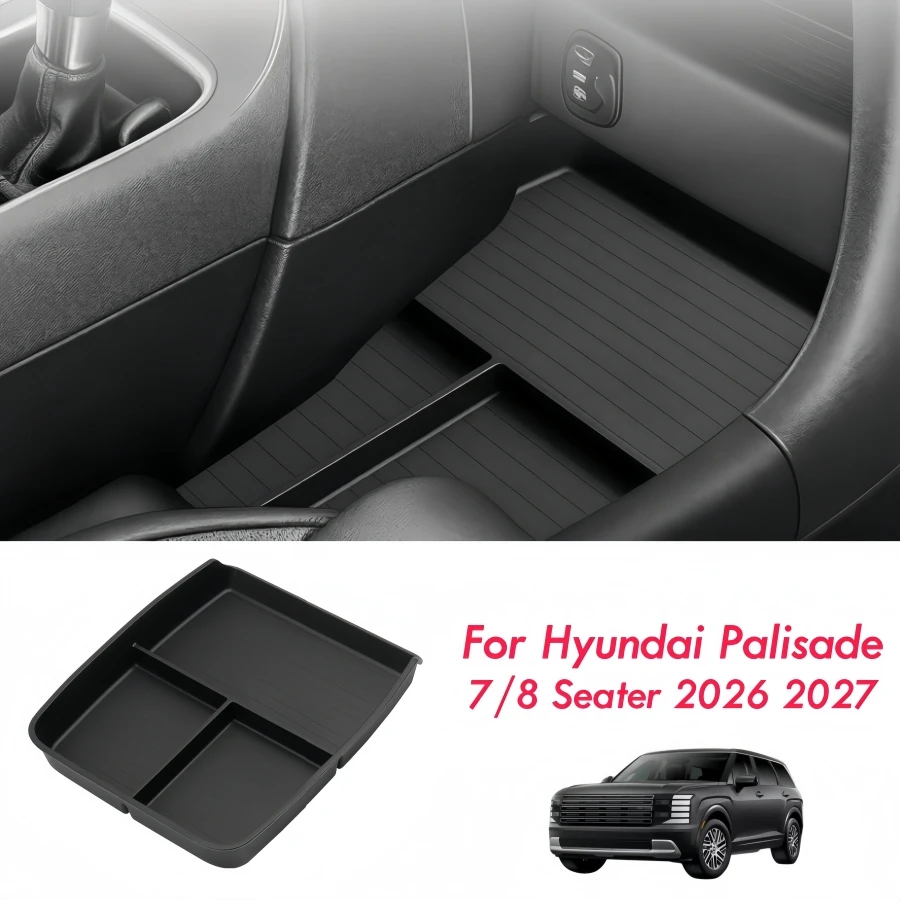 TPE Lower Center Console Organizer Tray for Hyundai Palisade 7/8 Seater 2026 2027 SE/SEL Convenience Premium/XRT Pro/Limited Box