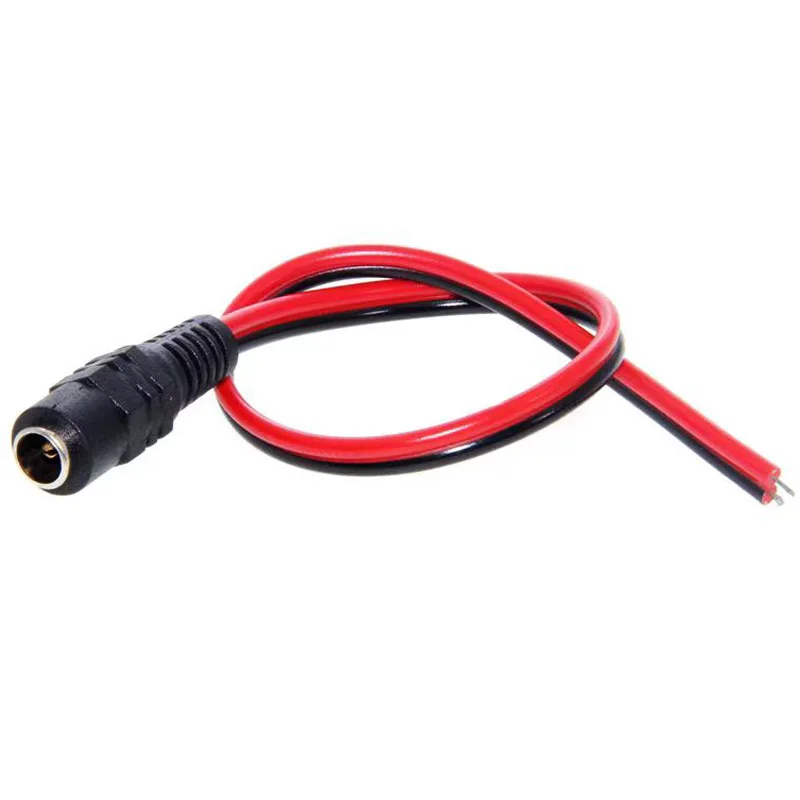 

12V Female Cable Connection Cable Plug Red and Black Power Cord Monitor Male and Female Connectors DC Power Cord 25CM