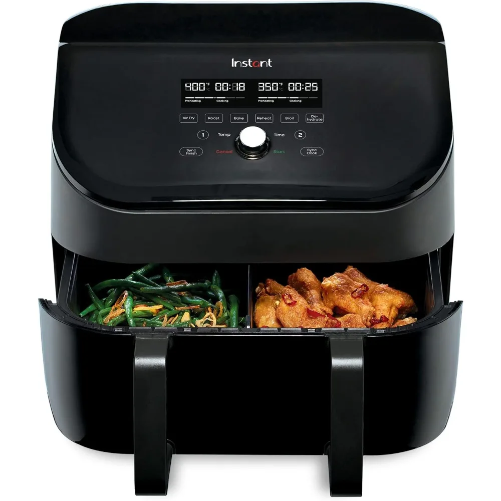 

VersaZone 9QT Air Fryer, 8-in-1 Functions with EvenCrisp Technology, Crisps, Broils, Bakes, Roasts, Dehydrates, Reheats at Same