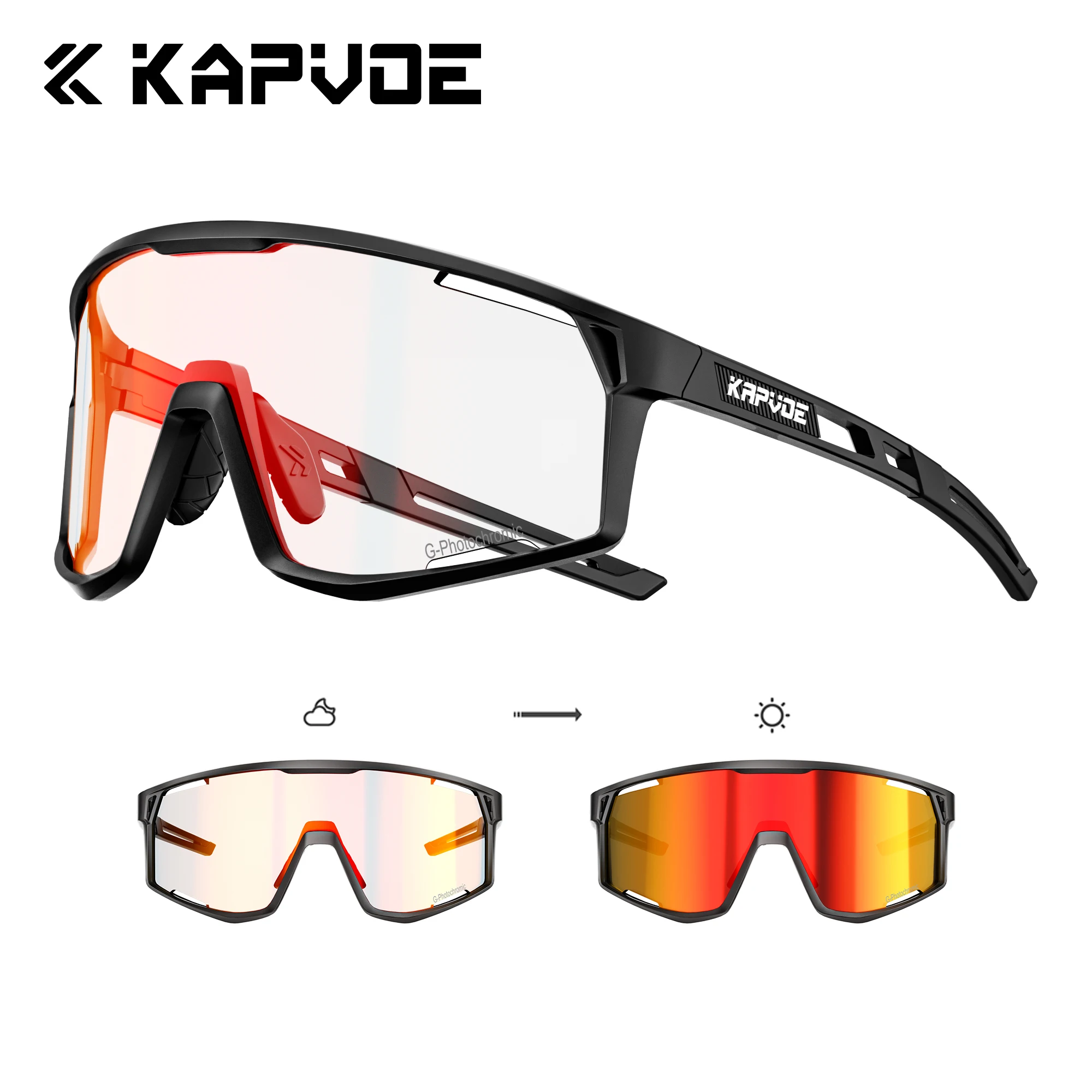 Kapvoe Nieuwe Outdoor Meekleurende Fietsen Zonnebril Mannen Vrouwen MTB Bril UV400 Fiets Brillen Sport Wandelen Racefiets Bril