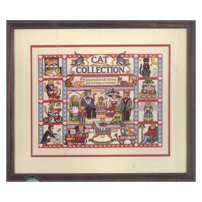 Amishop Gold Collection Lovely Counted Cross Stitch Kit Cat Collection Cats Kitten Kitties Kitty Dim 35008