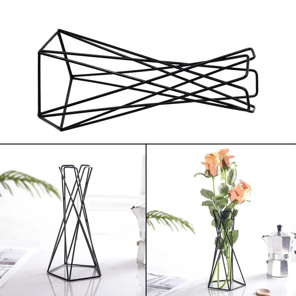 Nordic Air Plant Holder Metal Flower Pot Stand Geometric Iron Tillandsia Holder Table Home Garden Ornaments