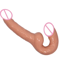 Dupla penetração Dildo Sexy Toy para Pegging Strap On Strapless G Spot Dildo para Mulheres Lésbicas Dois Terminou Strap Penis Toy Casal