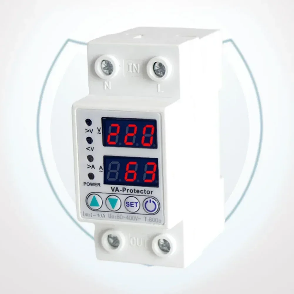 1pc LED Voltage Protector Relay Adjustable Over/Under Voltage Current Protector 40A With Dual LED Display 36x45x81mm