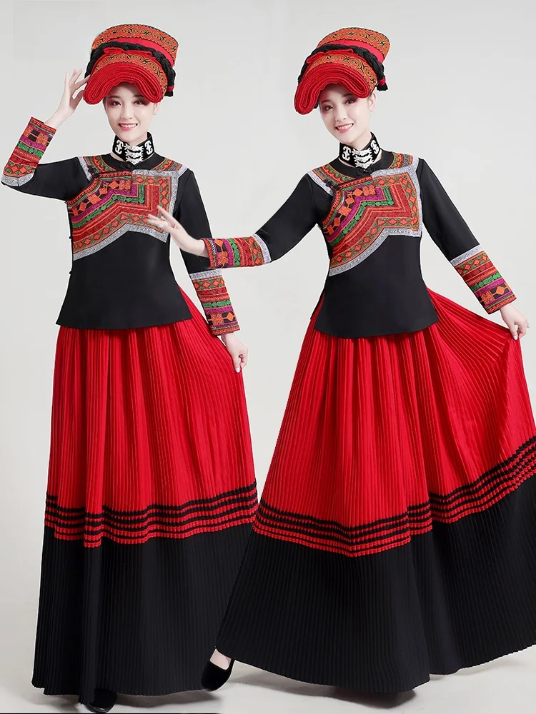 

Women's Performance Clothes National Ethnic Minori Eth New Sle Guizhou Miao Eth Torch Festival Costume