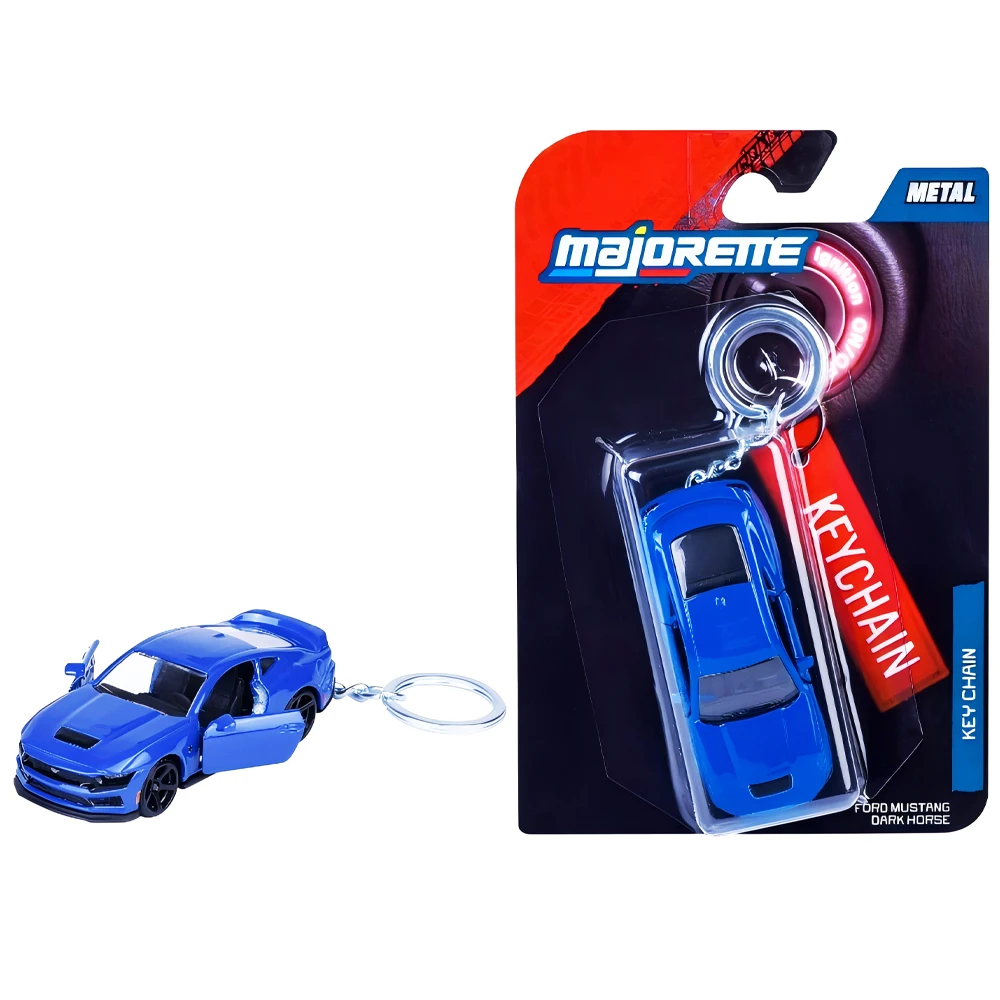 Majorette Diecast Automodel Sleutelhanger – Ford Raptor/Mustang Dark Horse/Toyota Hilux Revo Rood&Wit Voertuig Sleutelhanger