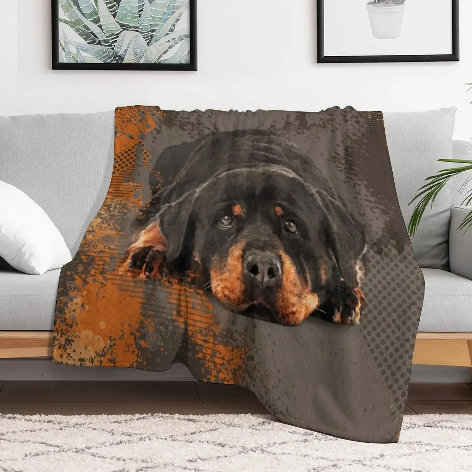 Cute Rottweiler- Metzgerhund Throw Blanket Personalized Gift Camping Cute Plaid Luxury Throw Blankets