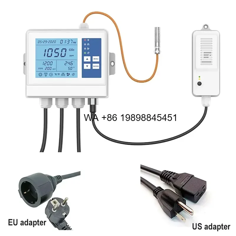 Wmwmnu for Greenhouse Mushroom Temperature and Humidity Control Smart CO2 Controller Waterproof Indoor Air Quality CO2