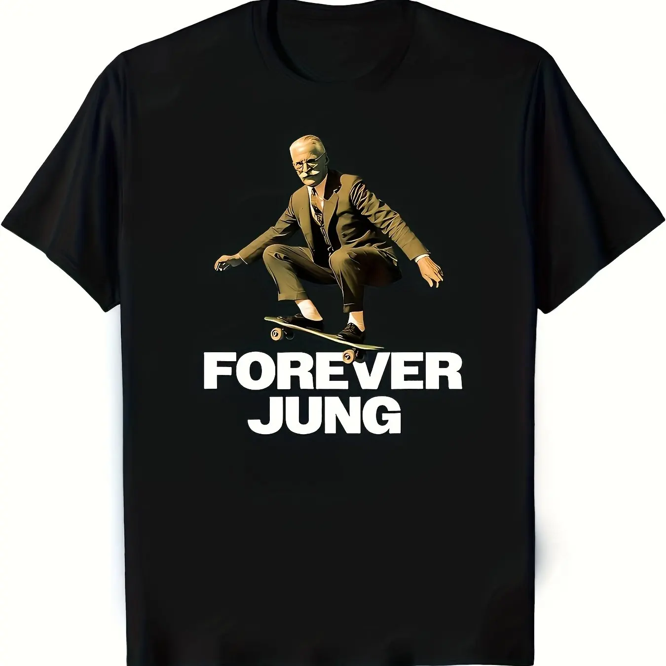 Forever Jung Men's T-shirt - Luckan Psychology Pattern T-shirt, Super Soft and Breathable Crew Neck T-shirt, Casual Street Style