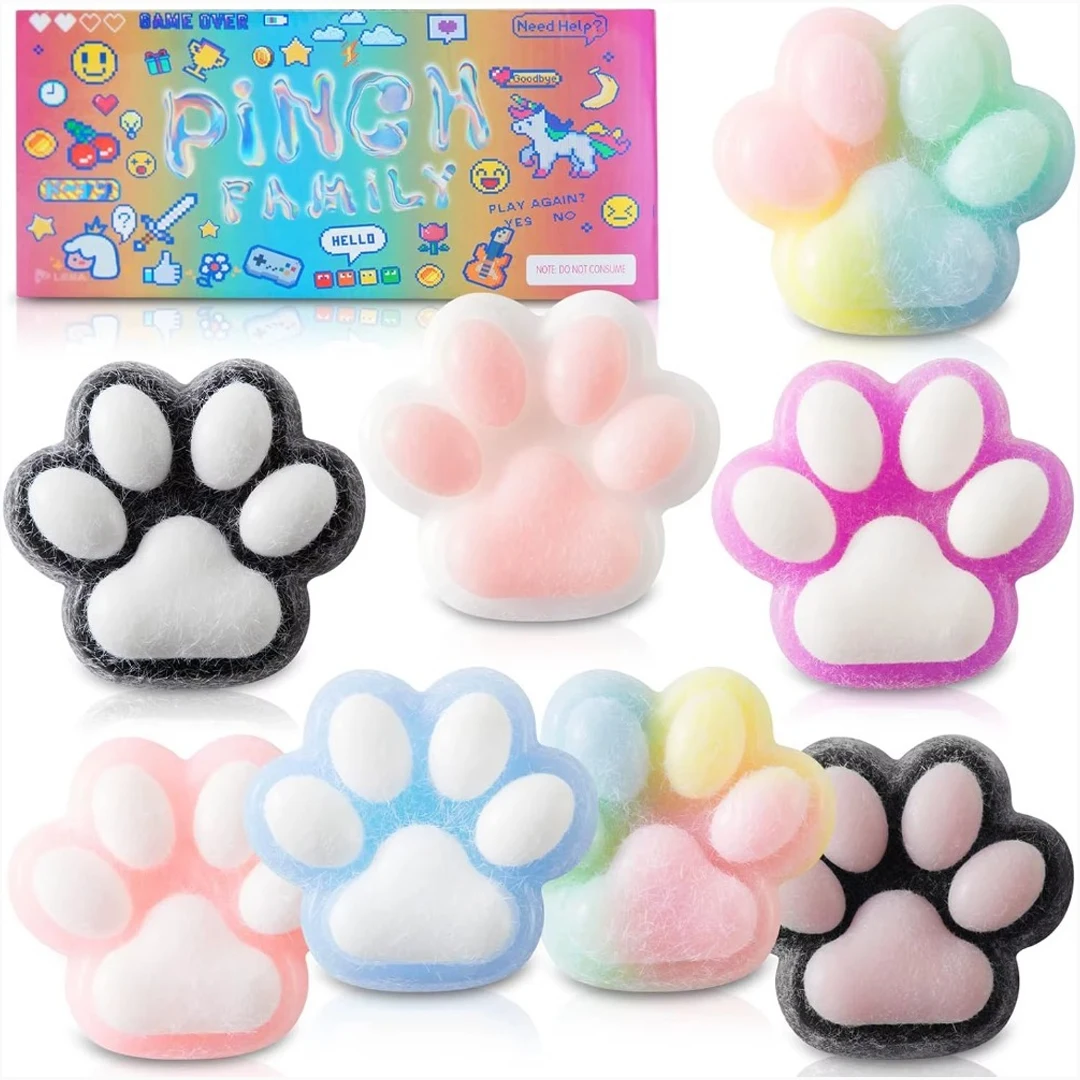 

Soft Cat Paw Squishy Toy Stress Relief Fidget Toy Anti Anxiety Sensory Toy for Kids Adults