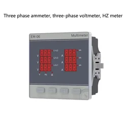 Three phase ammeter, voltmeter, Hertz meter, multifunctional intelligent digital measurement of current, voltage, and frequency
