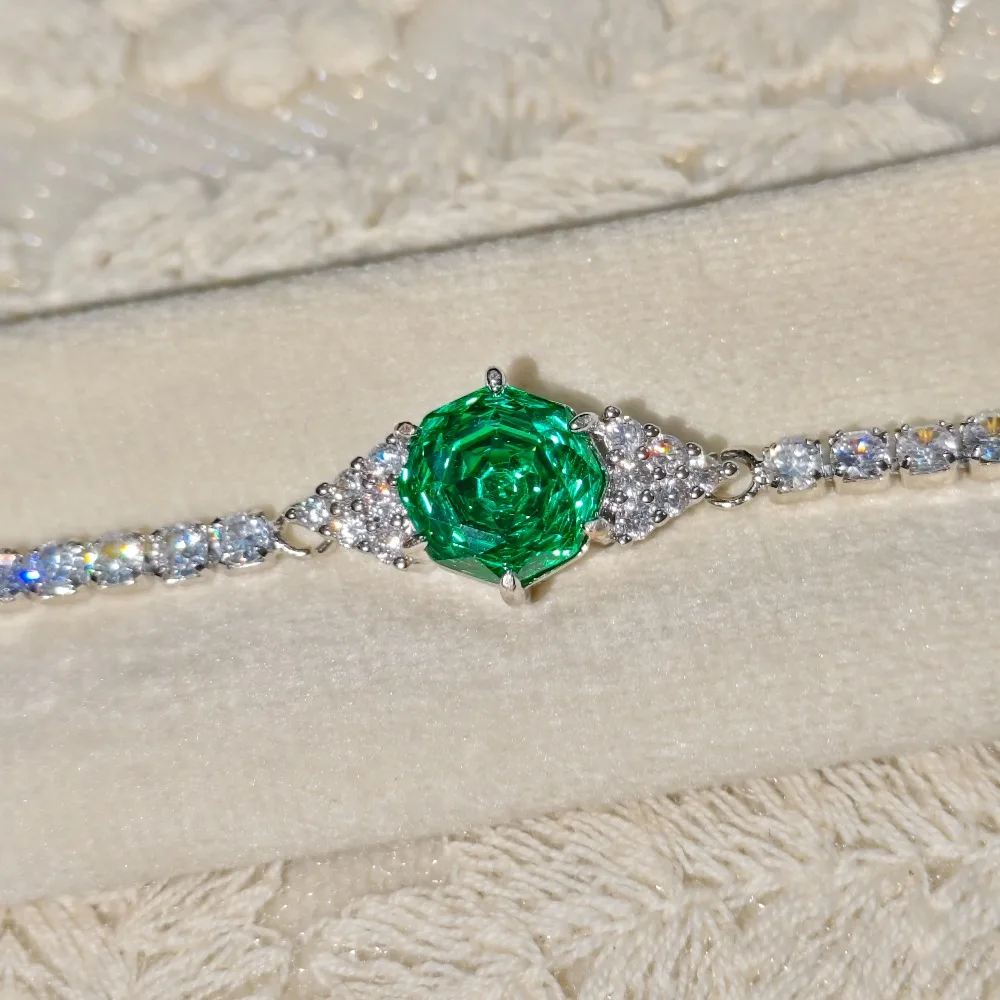 

Luxury 925 Sterling Silver Millennium Rose Cut Bracelet with Crystal Zircon Ladies Jewelry Birthday Anniversary Gift