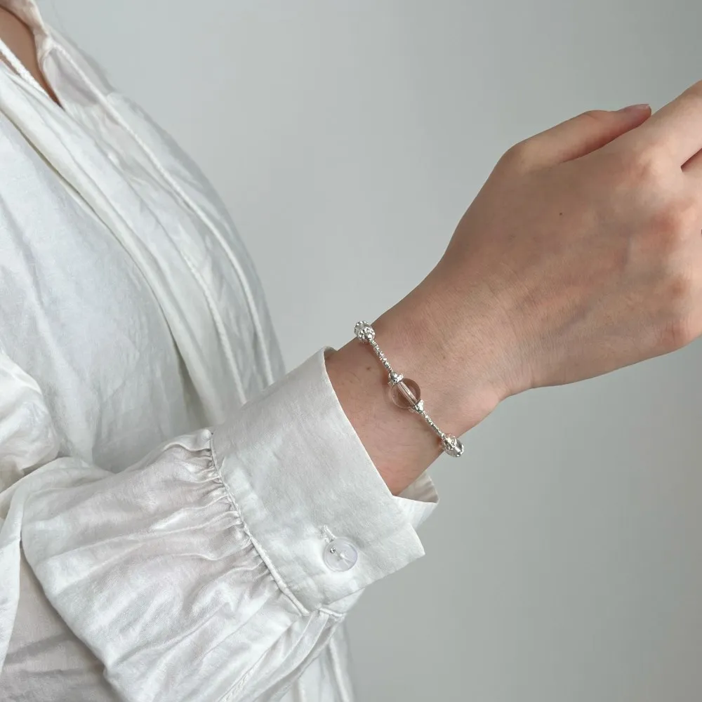

New S925 Silver Bracelet with Women's Design, Bracelet Splicing with Crushed Silver, Fairy Style Jewelry