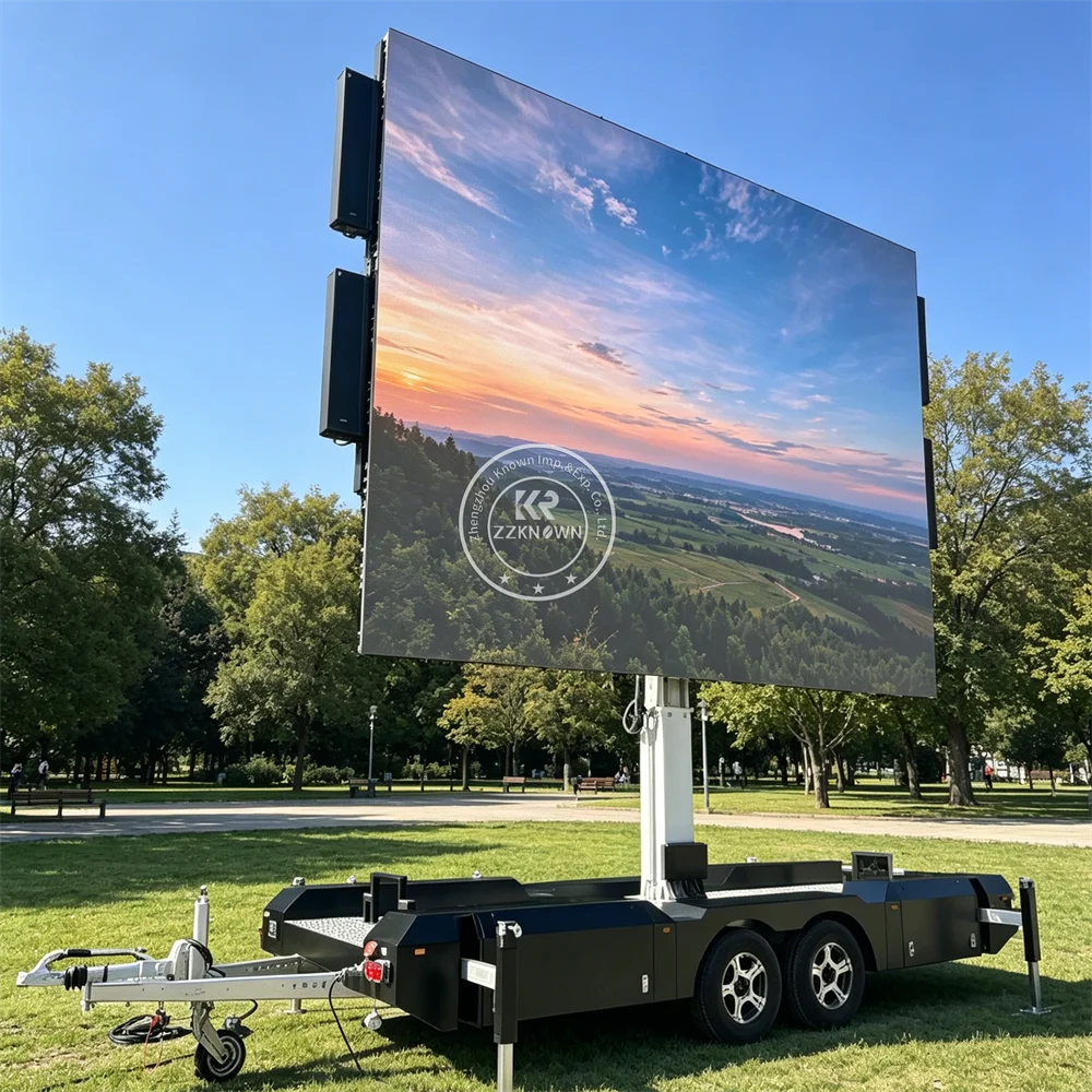 Solar LED Display Advertising Trailer Mobile Digital Billboard Trailer For Night Outdoor Promotion And Lighting Use