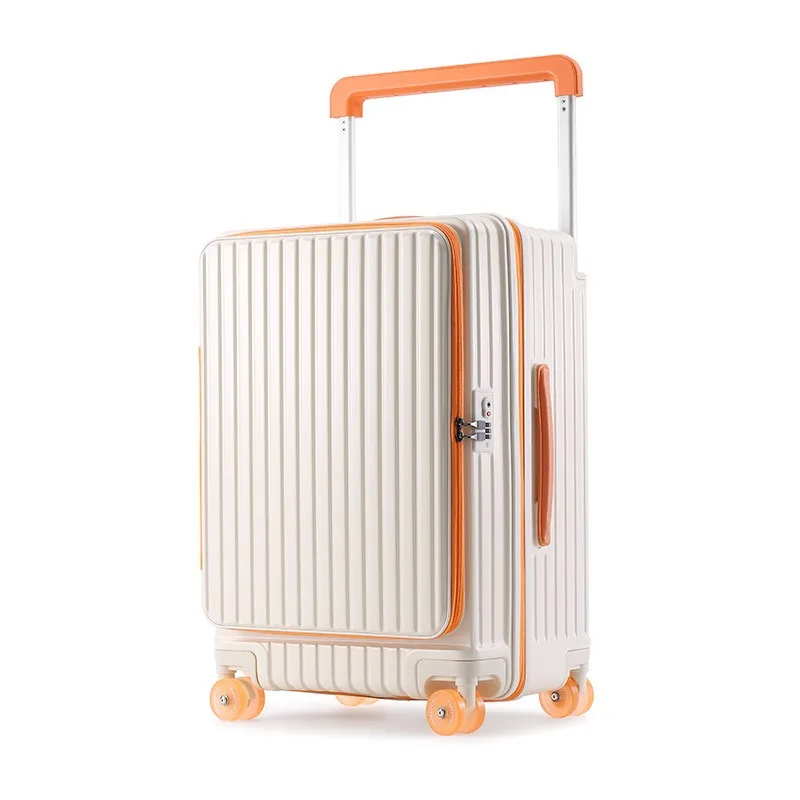 

Side opening PC suitcase female 20 inch expansion boarding multi-function skating wheel