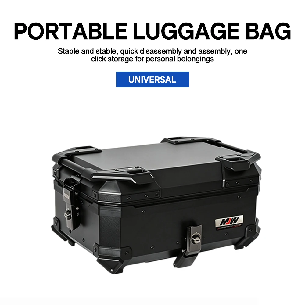 Side-Opening Quick Detach Aluminum Motorcycle Rear Cargo Case Universal Scooter E-Bike Storage Trunk 30L 42L